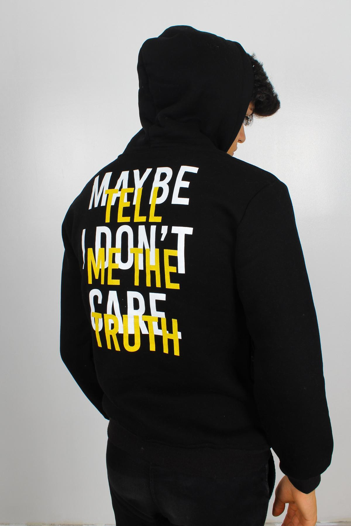 Cocuk Erkek Siyah Kapşonlu Sweatshirt