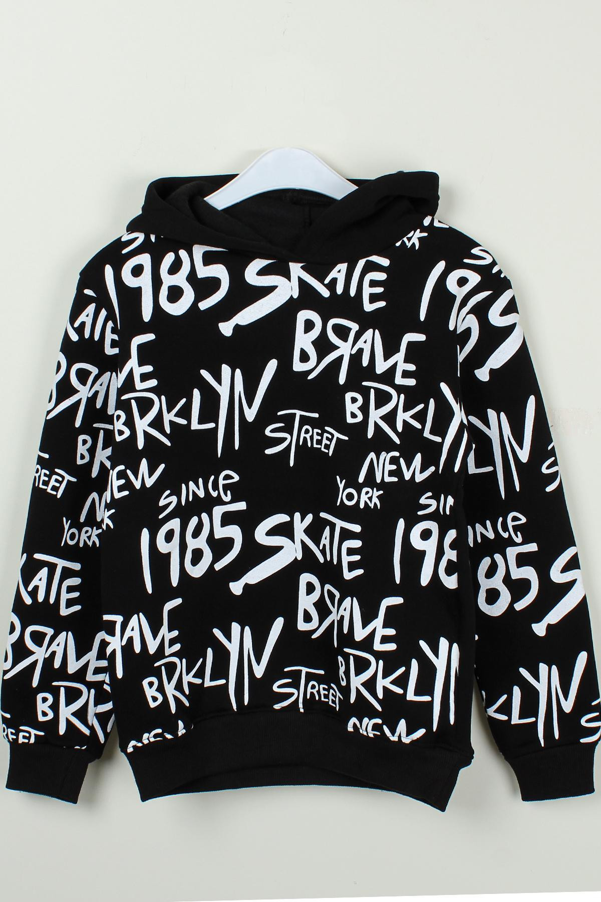 Siyah Erkek Cocuk Sweatshirt Kapşonlu 414 Yaş