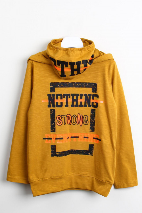 Baski Detayli Maskeli Hardal 4 14 Yas Erkek Cocuk Kapsonlu Sweatshirt Baski Detayli Maskeli Hardal 4 14 Yas Erkek Cocuk Kapsonlu Sweatshirt